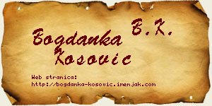 Bogdanka Kosović vizit kartica